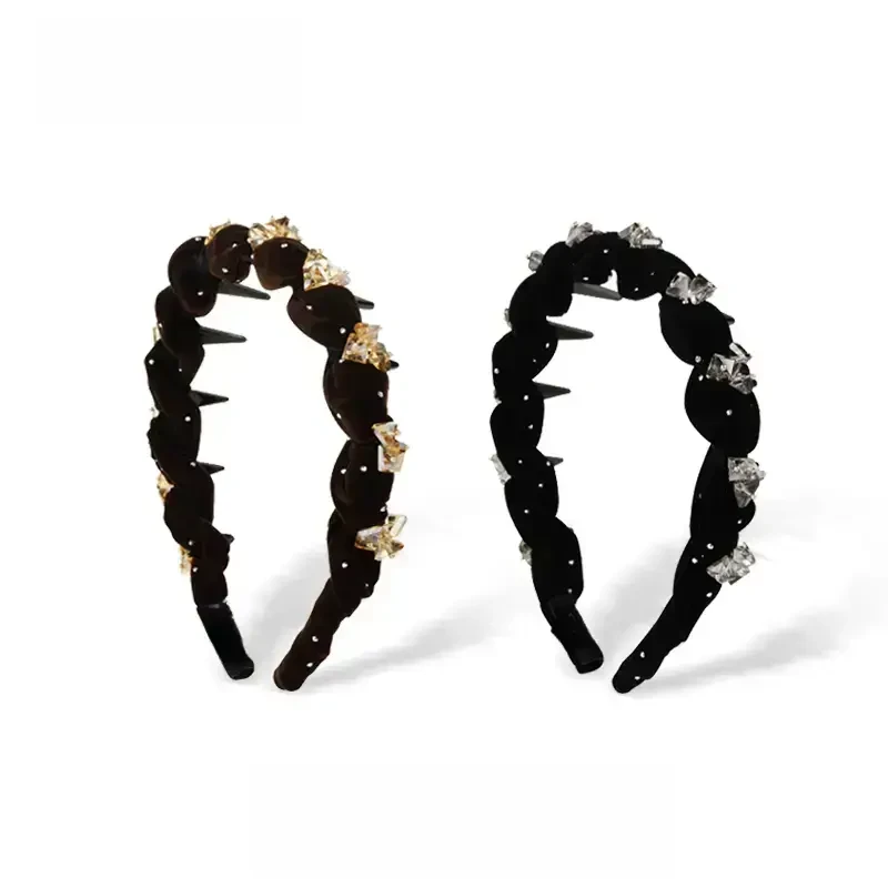 高级手工编织碎发整理高颅顶发箍