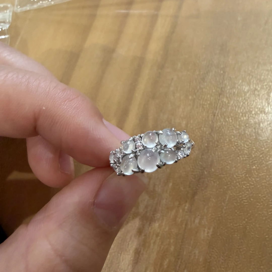 天然A货翡翠冰种开口戒9985-3