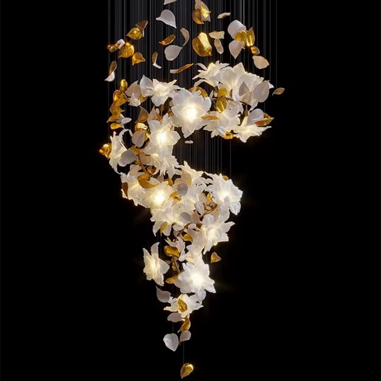 别墅酒店客厅大吊灯设计师款复式楼中空吊灯loft公寓挑高楼梯吊灯