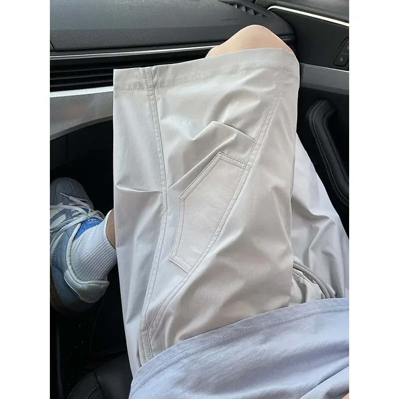 褶皱伞兵工装休闲运动短裤男夏季日系复古潮牌高级感大码五分裤子