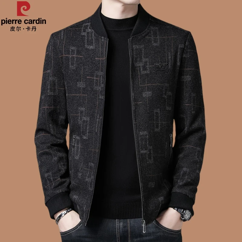 【皮尔卡丹正品男装】高端男士夹克外套秋冬季爸爸装休闲立领外套