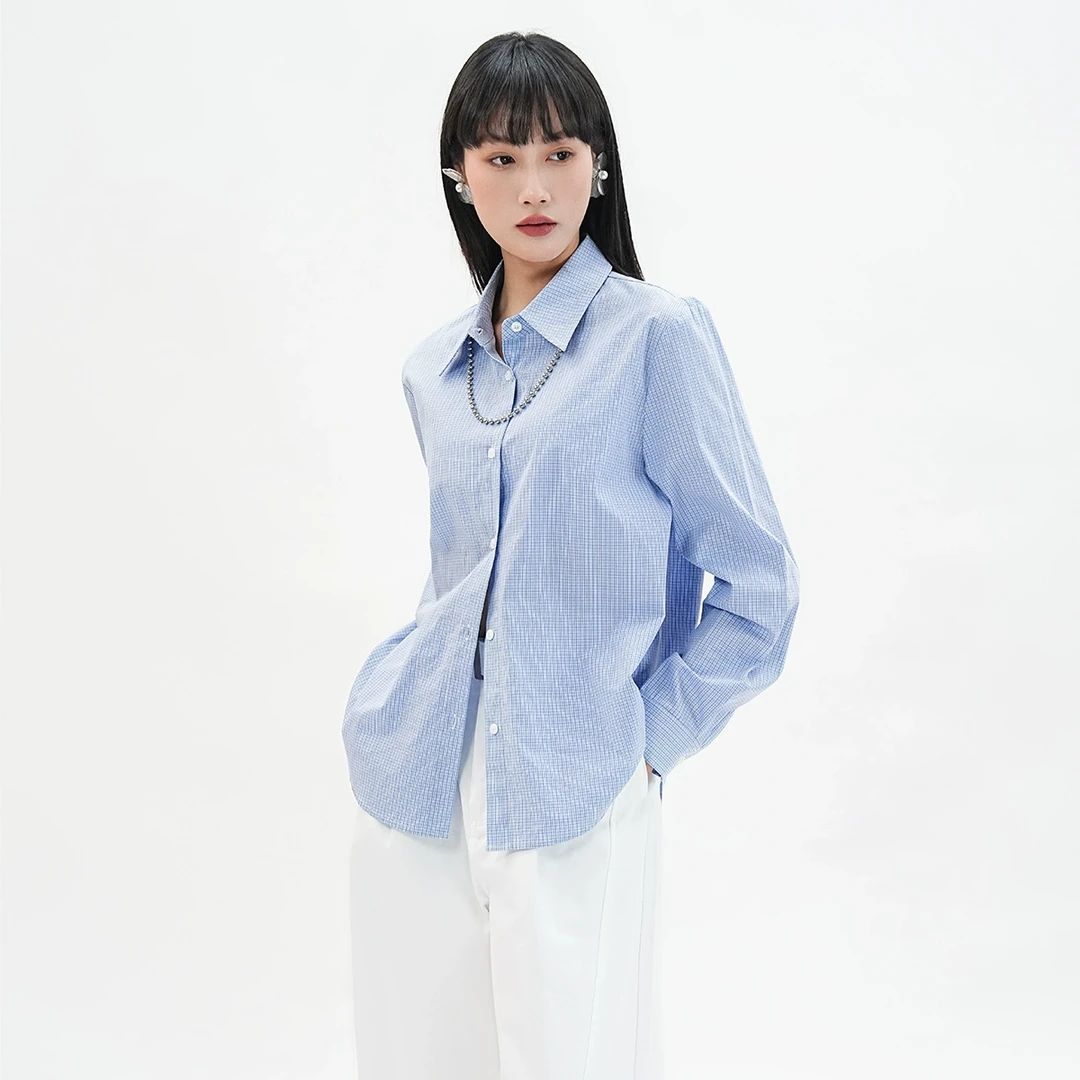 歌蒂诗2025春季新款时尚气质经典百搭宽松显瘦长袖衬衫 3F11A1760