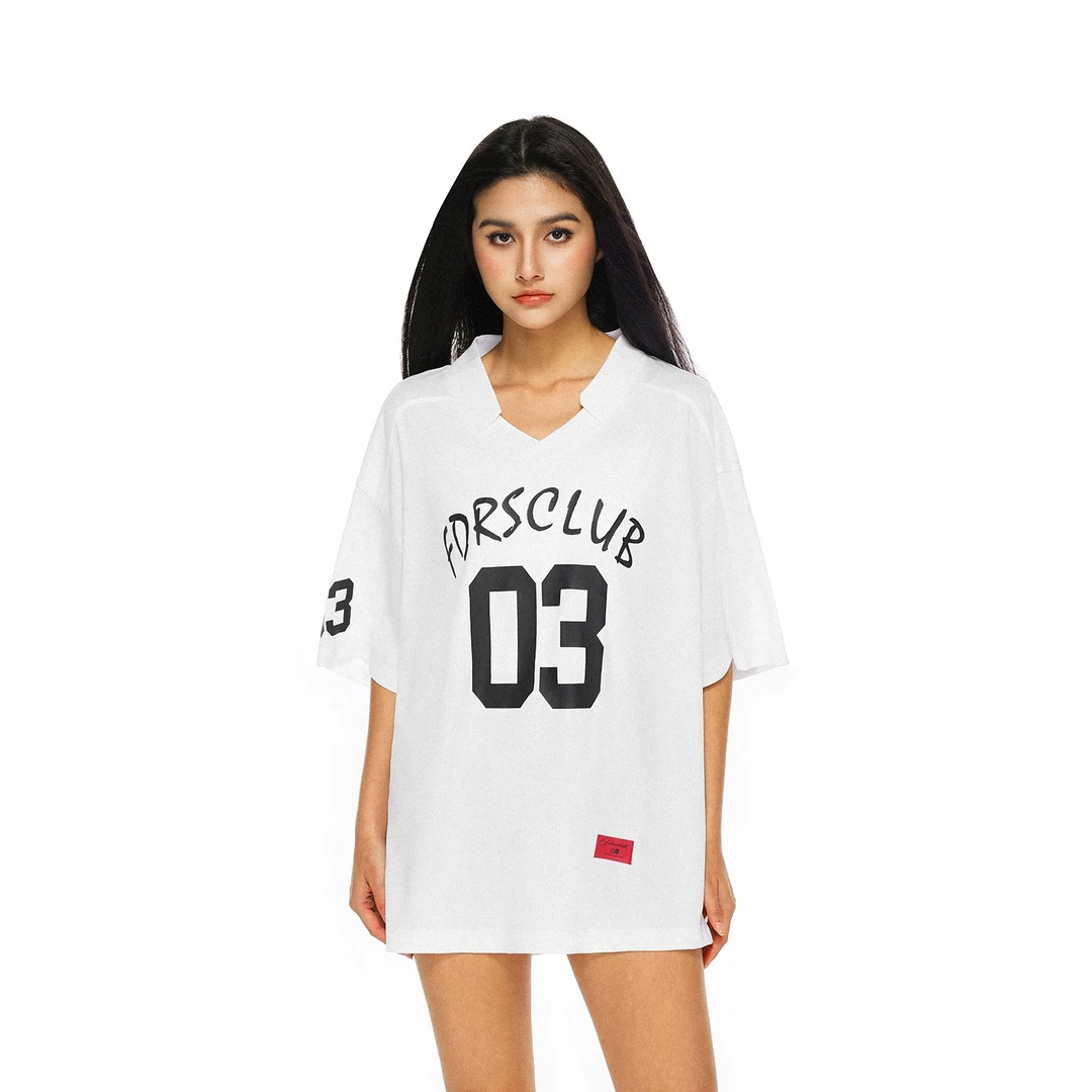 FDR官方店 美式街头感球衣字母印花短袖t恤男女夏季宽松情侣体恤