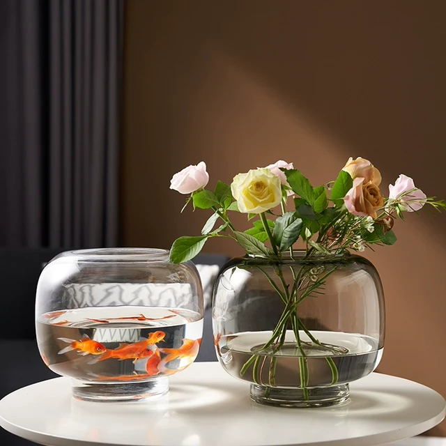 创意圆形玻璃金鱼缸客厅超白小型斗鱼缸办公室桌面网红生态迷你缸