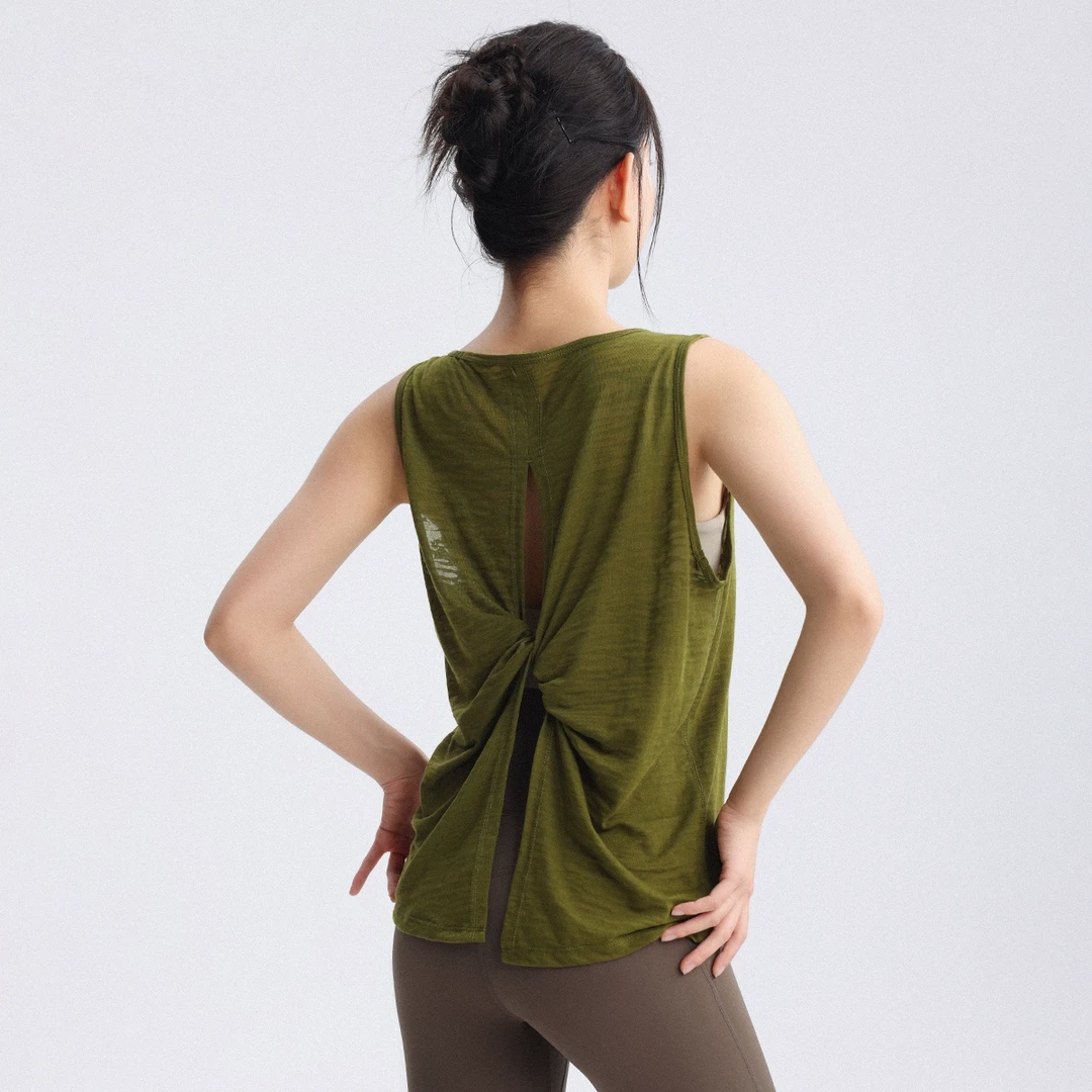 无袖宽松瑜伽服女运动罩衫薄款夏健身服普拉提训练服背心速干透气