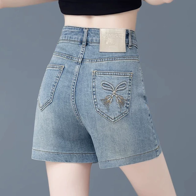 牛仔短裤女夏季薄款2025年新款高腰宽松显瘦a字外穿夏天爆款热裤