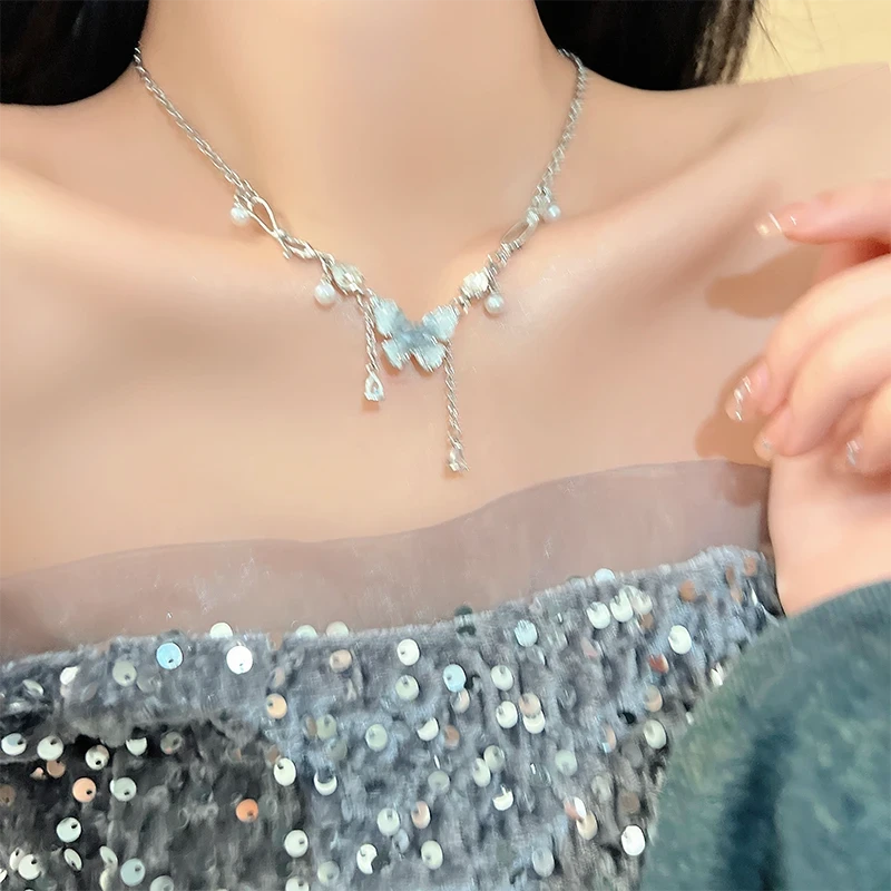 巴黎「设计师」蝴蝶流苏｜明星同款｜锁骨链辣妹颈链高级感配饰时尚