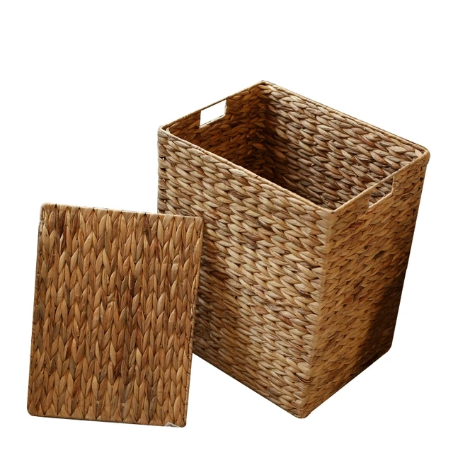 宜然家居衣服收纳箱草编整理筐客厅卧室收纳筐脏衣桶葫芦草收纳篓