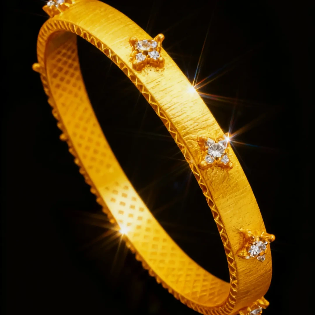 黄铜手镯 时尚圈口可调节金色轻奢古法日韩黄色女甜美风饰品