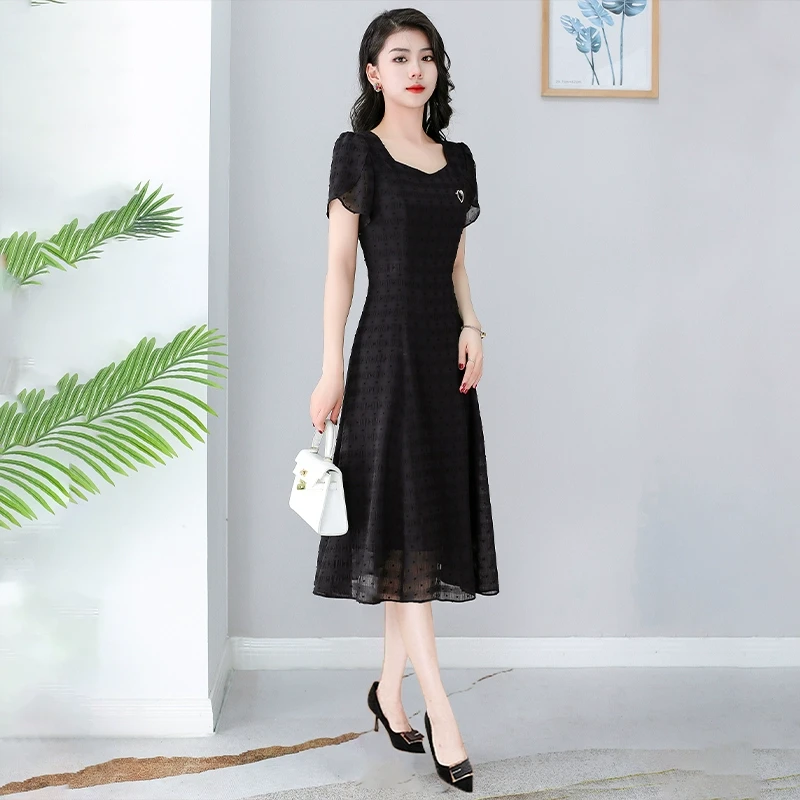正式场合连衣裙2025新款女夏轻奢高级网纱刺绣小个十三行旗袍裙子