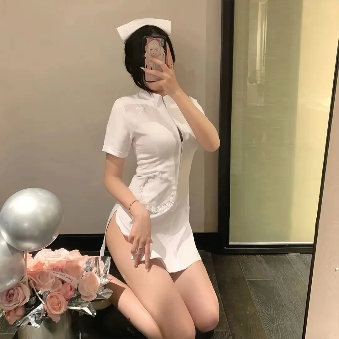 「实习护士」新款小胸服装制服高级感女护士ol职业装性感开叉睡衣