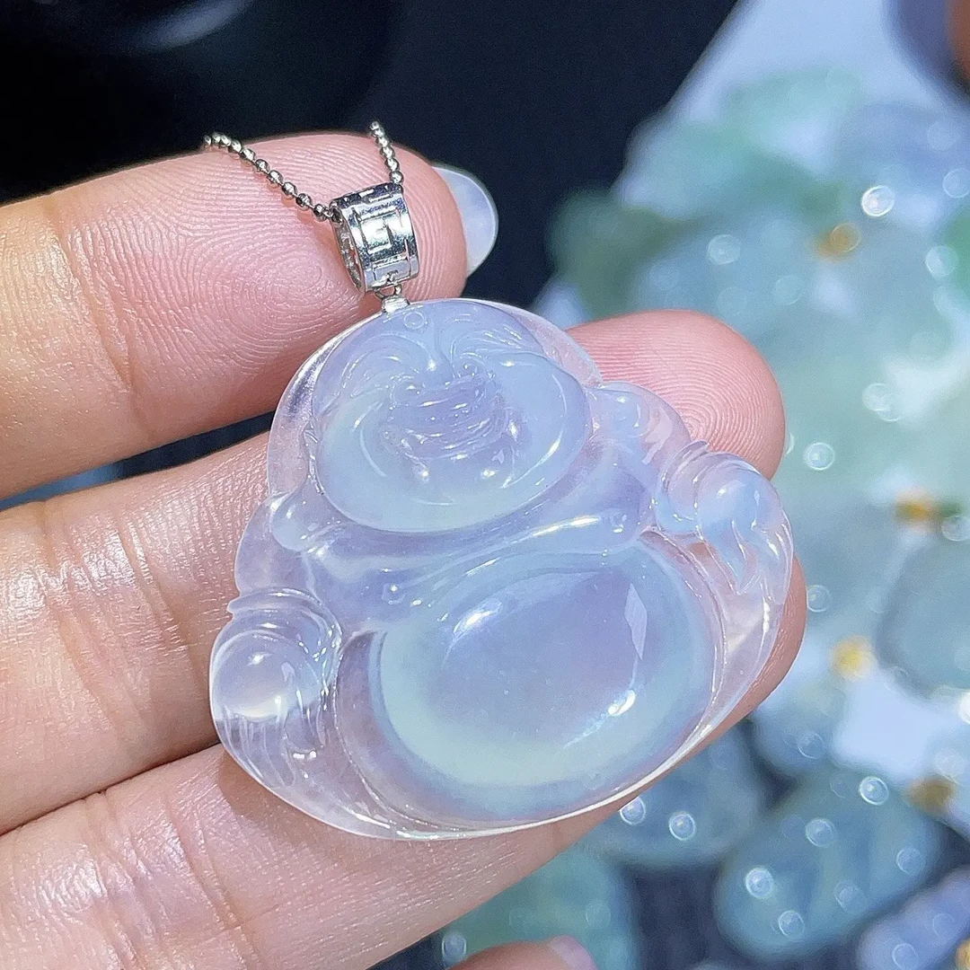 天然缅甸翡翠A货冰佛吊坠玉石佛公冰种正宗翡翠佛公玉佛吊坠女款