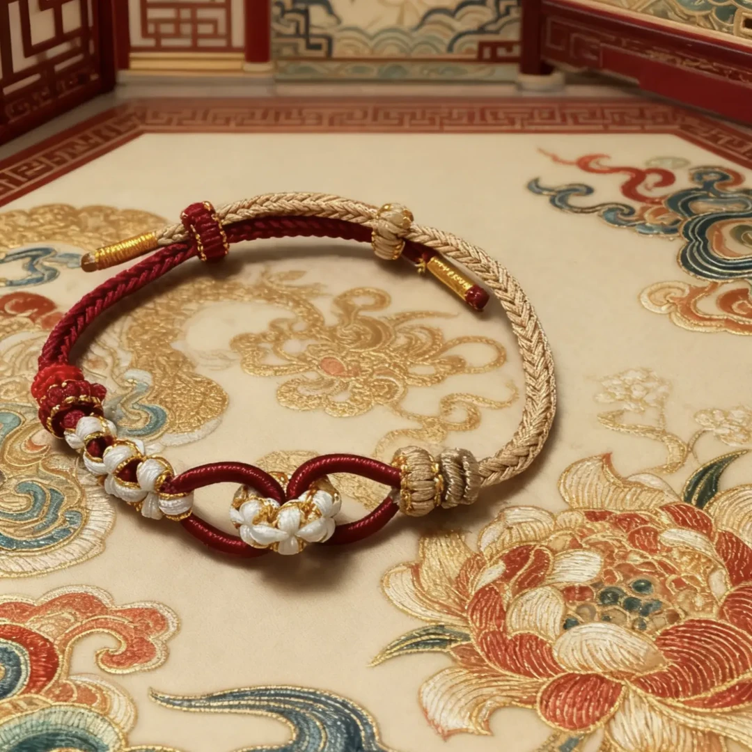 非金属布艺手链  纯手工编织桃花情侣手绳 闺蜜手绳