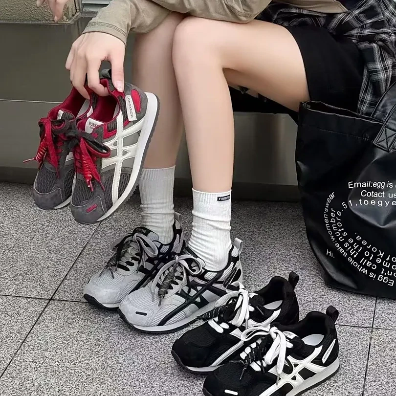 有意思思女鞋“拿铁”时尚鞋子女ins潮牌百搭休闲运动厚底阿甘鞋