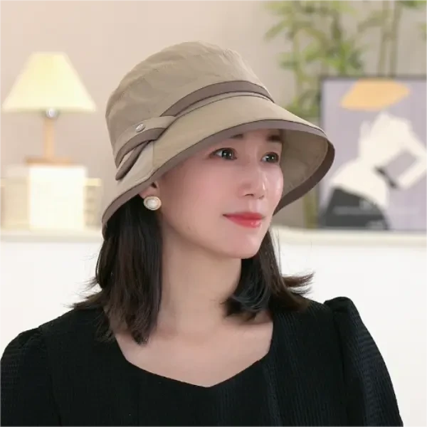 渔夫帽女2025新款夏季百搭遮阳帽遮脸防晒早春出游显脸小休闲帽子