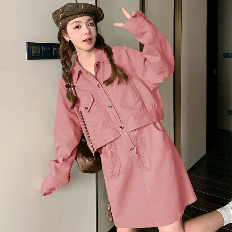 2C103-2804春装新品4色连衣裙韩系时尚高级感设计款韩版INS学院韩