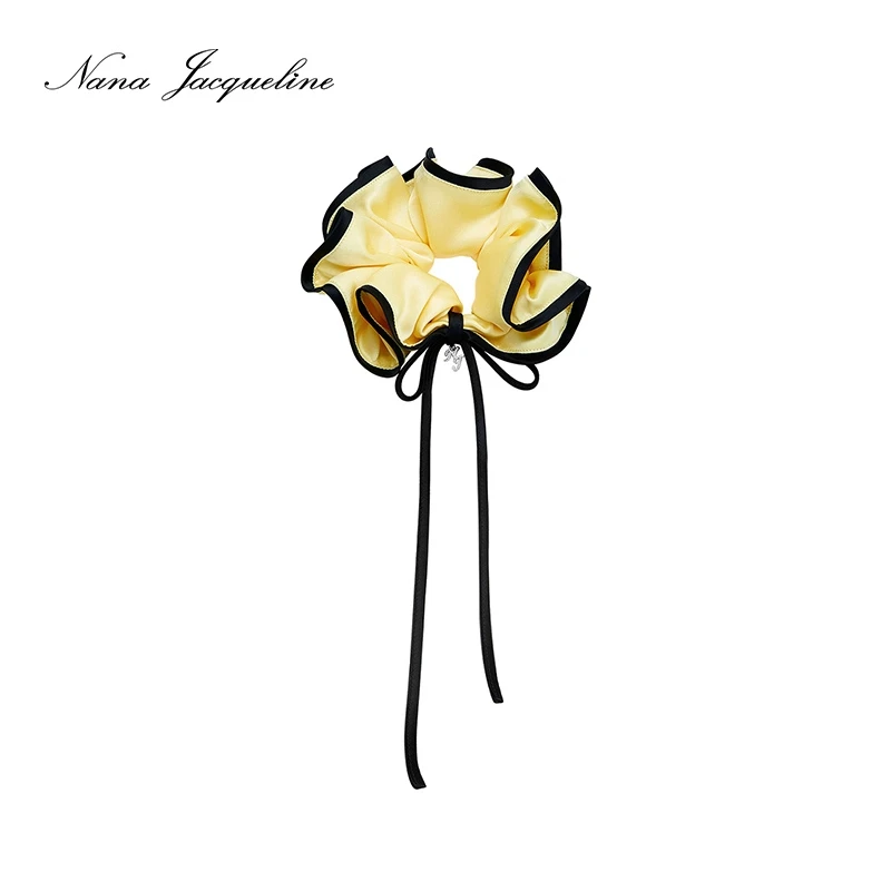 NanaJacqueline拼色蝴蝶结发圈女夏新款logo气质优雅精致发饰配饰