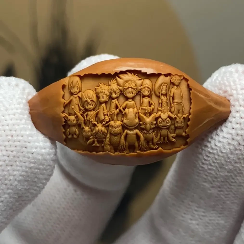 橄榄核雕刻卡通动漫单籽数码宝贝童年回忆精品文玩吊坠手把件