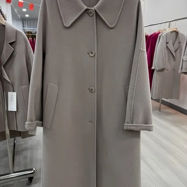 山羊绒长款双面毛呢大衣女秋冬气质百搭