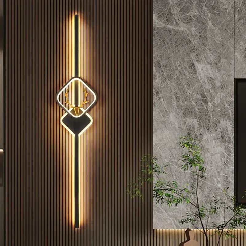 现代轻奢灯意式轻奢风室内电视背景墙上楼梯过道北欧长条格栅壁灯