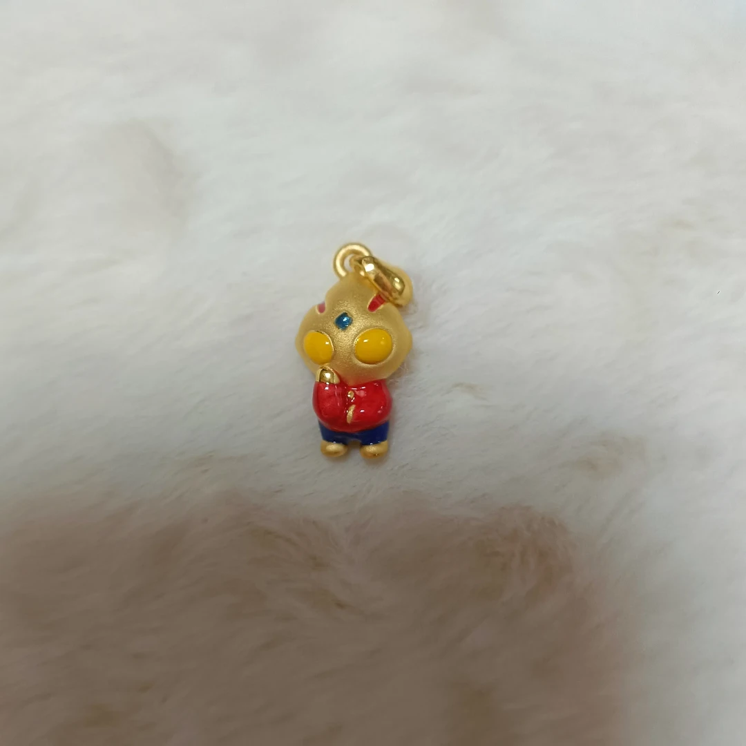 足金999黄金奥特曼硬金吊坠