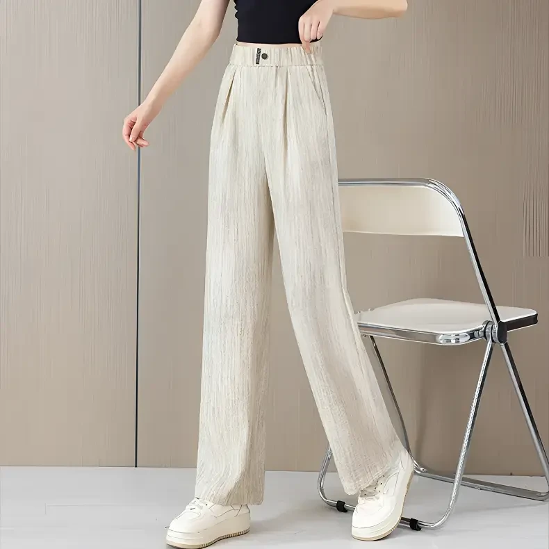 2025春季垂感直筒裤显瘦时尚大码高腰宽松时尚薄款休闲百搭阔腿裤