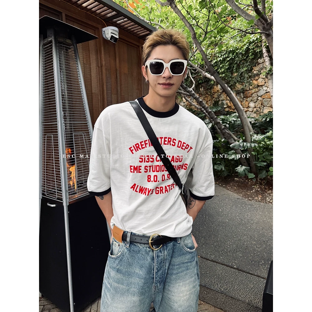 ESC MAN STUDIO/自制 夏季CHIC风穿搭 英文印花休闲短袖T恤上衣