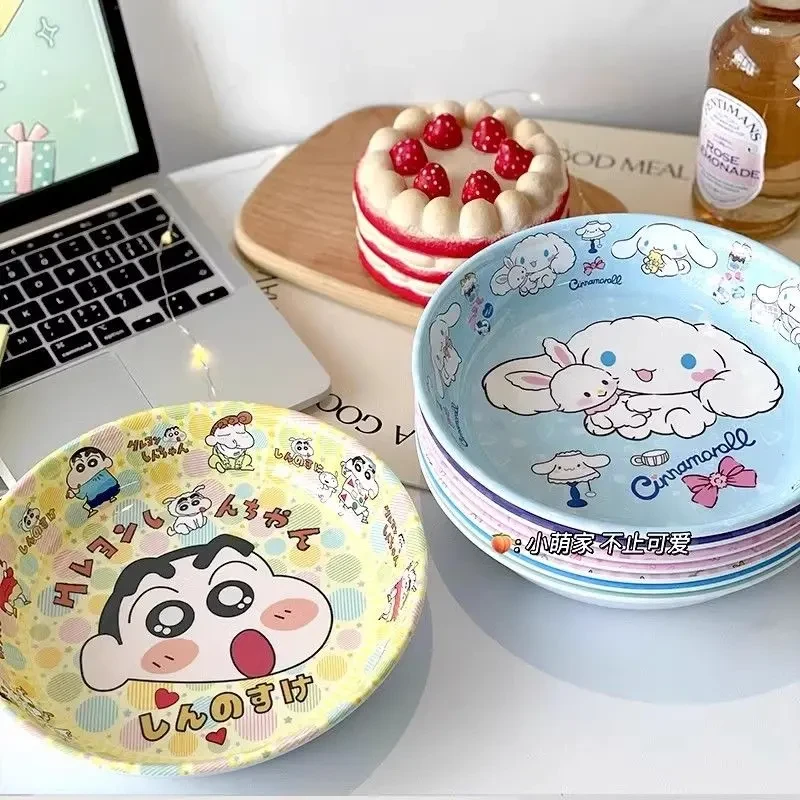 盘子ins高颜值密胺卡通家用菜盘子防摔耐高温蛋糕水果大碟子餐具G