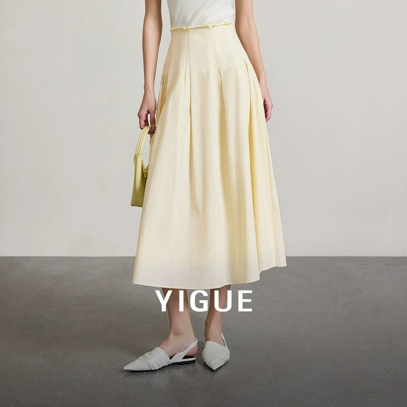 亦谷纯棉百褶裙a字半身裙女装2025春季新款洋气爆款裙子G5CAR380