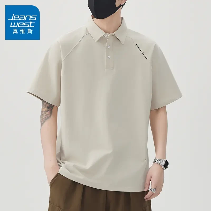 真维斯翻领Polo衫男士夏季休闲T恤潮牌百搭美式宽松薄款短袖上衣