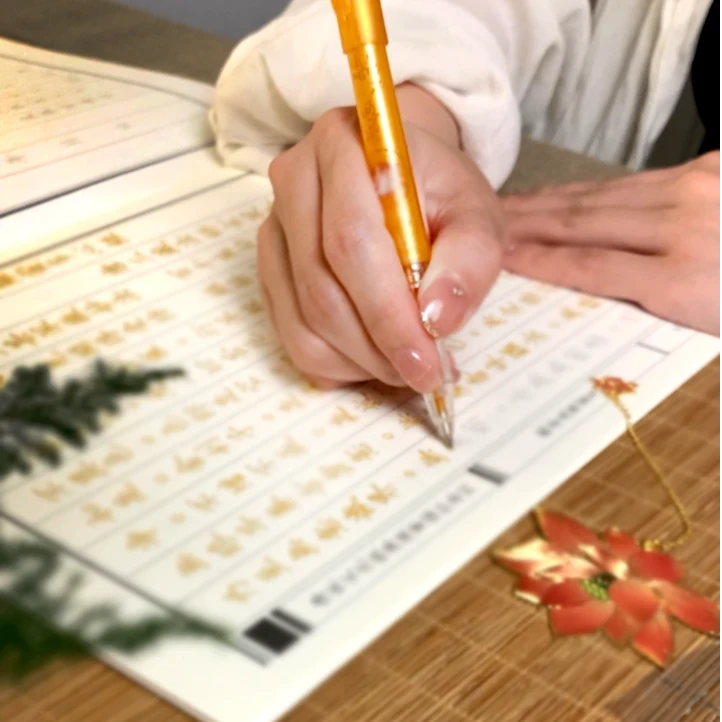 【为全家抄】手抄心經临摹书法练字帖 送檀香笔芯