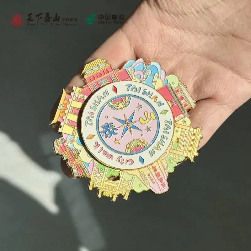 【泰山文创】泰安地标指尖陀螺金属冰箱贴磁吸创意装饰纪念伴手礼