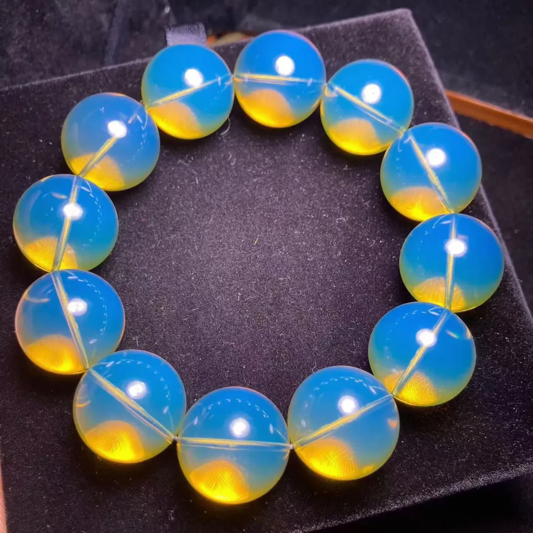 缅甸琥珀颗颗干干净净的蓝珀手串