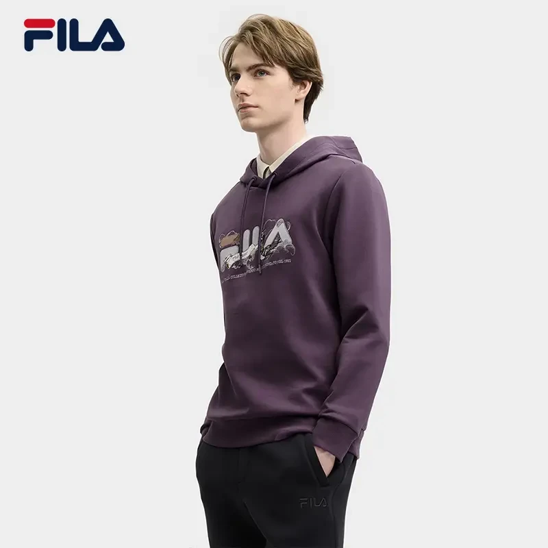 FILA斐乐连帽卫衣男士2025年春季新款休闲运动上衣 F11M518212F