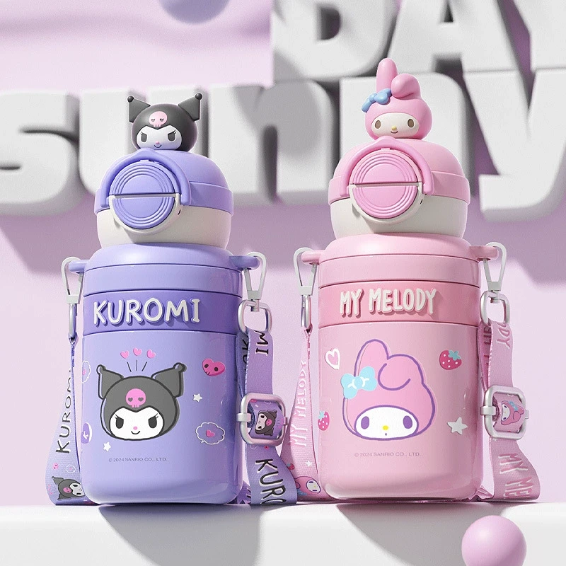 三丽鸥可爱不锈钢儿童保温杯女生高颜值斜挎大容量学生水杯