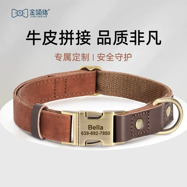狗狗项圈刻字防丢失中型犬狗脖圈柯基小型犬泰迪颈圈遛狗绳狗脖套