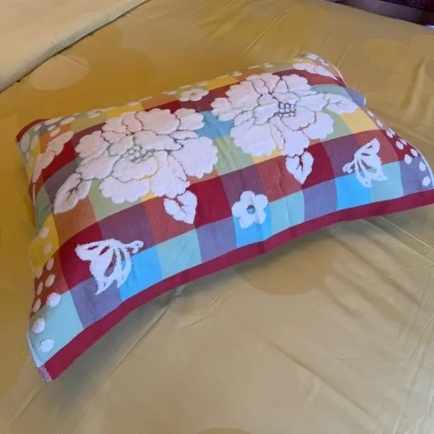 直播福利加厚加大纱布棉提花枕巾50cmx70cm
