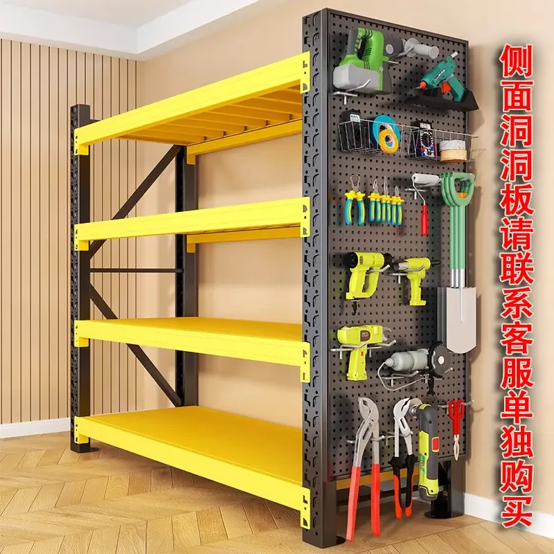 仓库货架置物架多层蝴蝶孔货架快递上门货物架地下室家用重型铁架