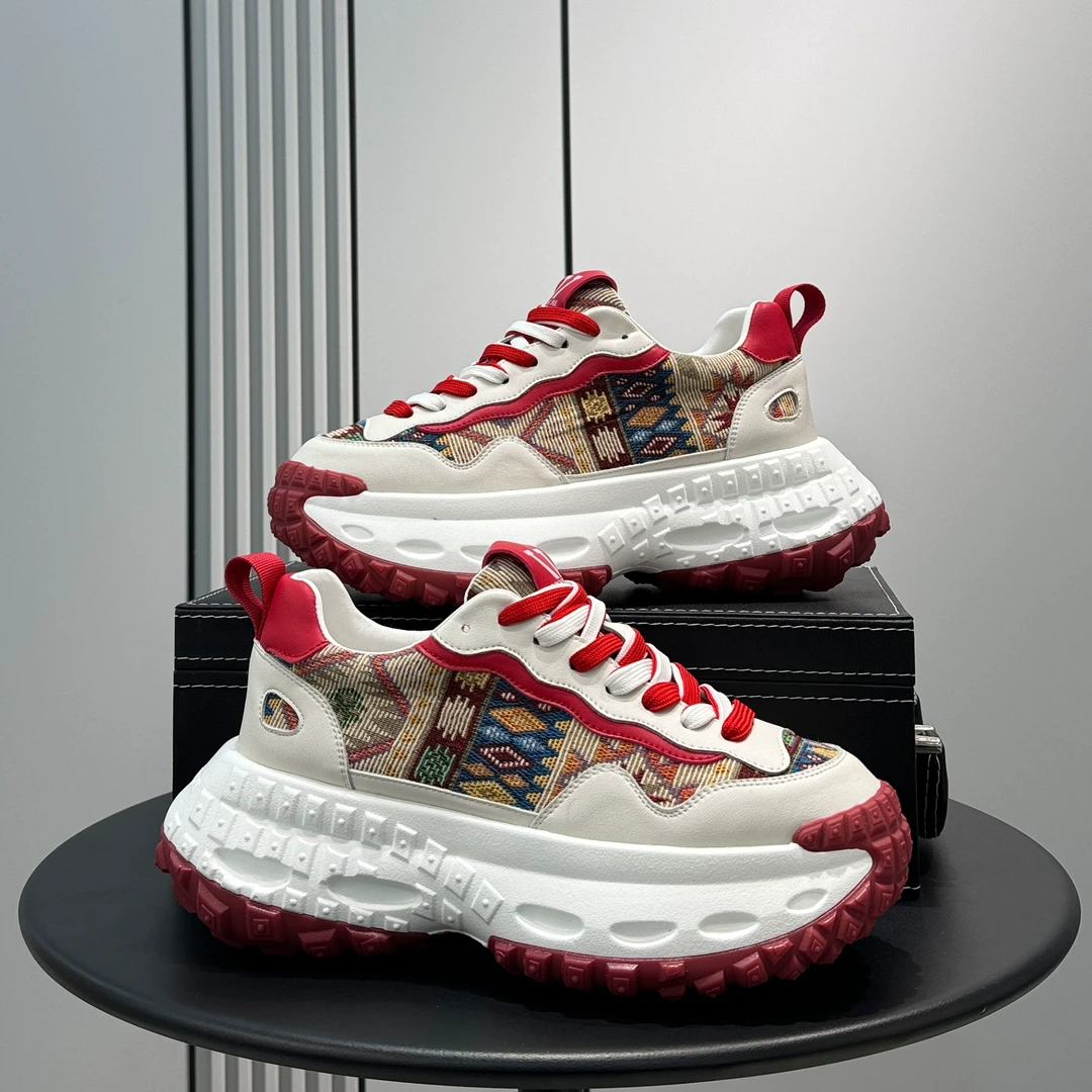 【旗舰新品】欧货潮牌男鞋2025春夏新款厚底内增高老爹鞋男款潮鞋