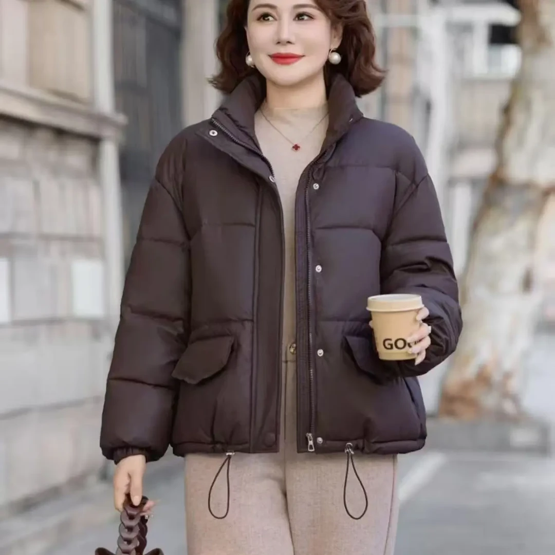 新款洋气减龄立领短款女士冬季保暖羽绒棉服外套时尚休闲百搭