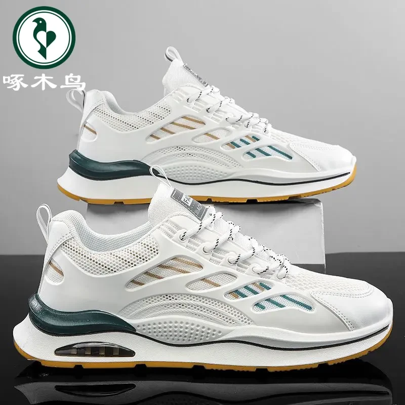 啄木鸟男鞋夏季新款透气潮流百搭休闲网面鞋子男款运动跑步老爹鞋