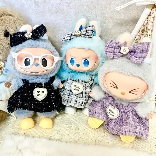 拉布布娃衣套装一二三代搪胶公仔替换装针织娃衣拉布布衣服
