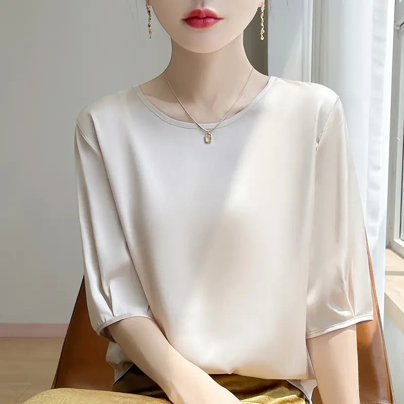 [25年时尚百搭]私服简约圆领短袖女士时尚百搭款宽松夏季F