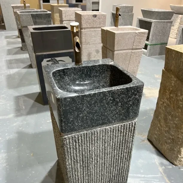 户外天然石材立柱式洗手盆庭院花园别墅适用洗手台