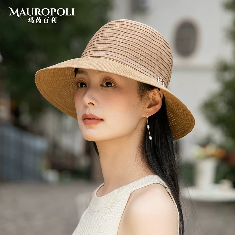 夏季遮阳帽女薄款日系百搭时尚渔夫帽女款草帽户外出游遮脸防晒帽