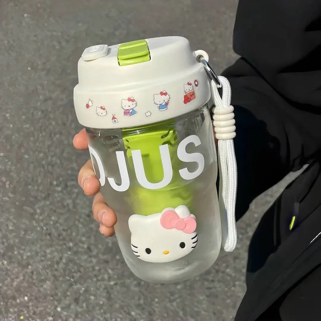 高颜值水杯2024新款女生泡茶杯双饮带吸管杯学生可爱提手随行杯gm