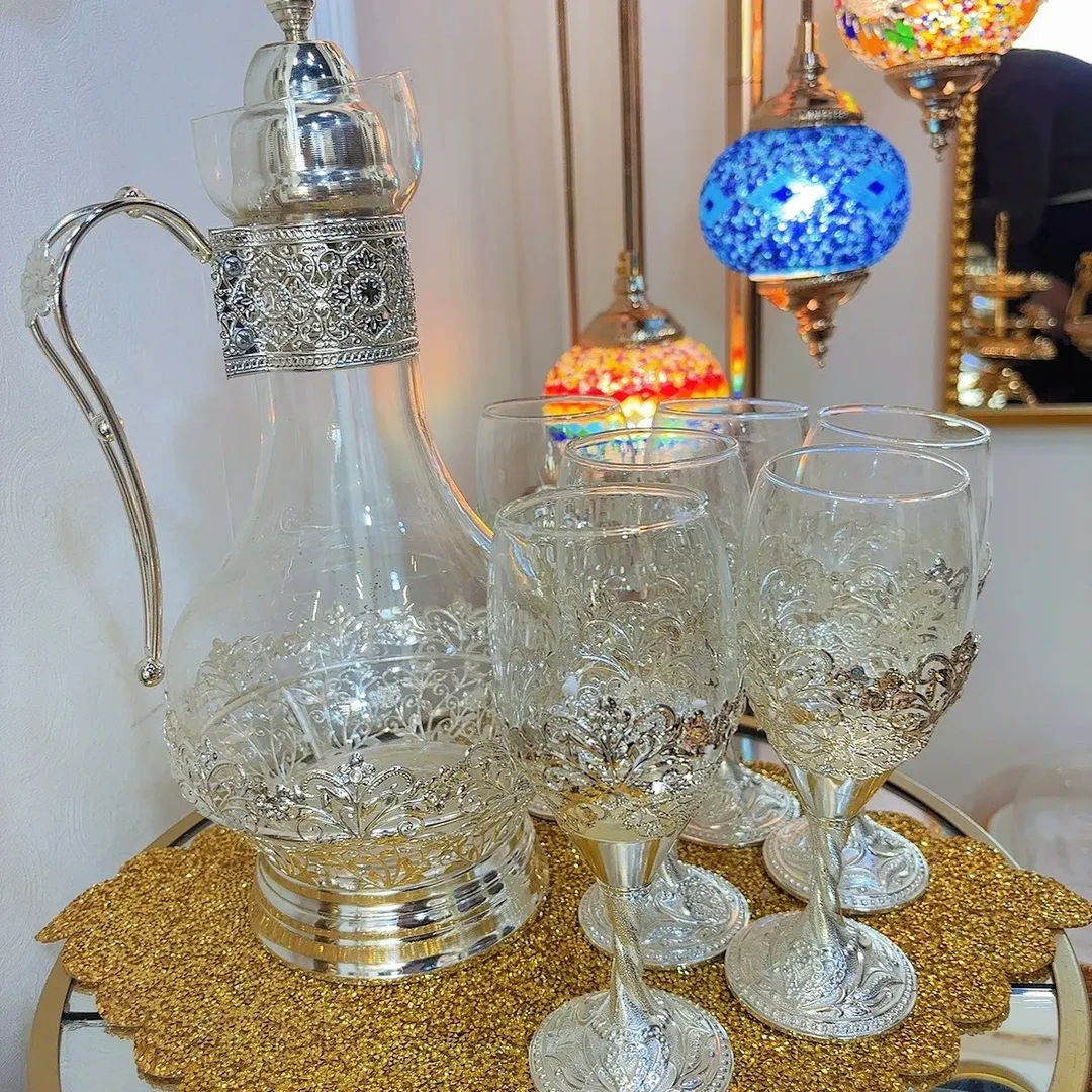 S999纯银欧式酒具套装 家用白酒杯酒壶套装