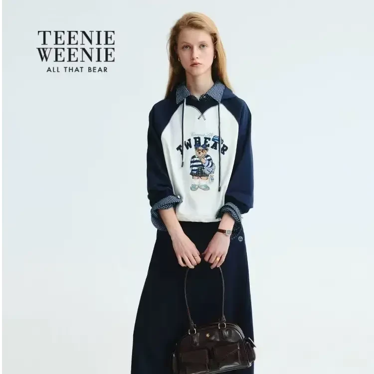 Teenie Weenie卡通动漫连帽套头长袖卫衣潮流圆领TTMW253801P