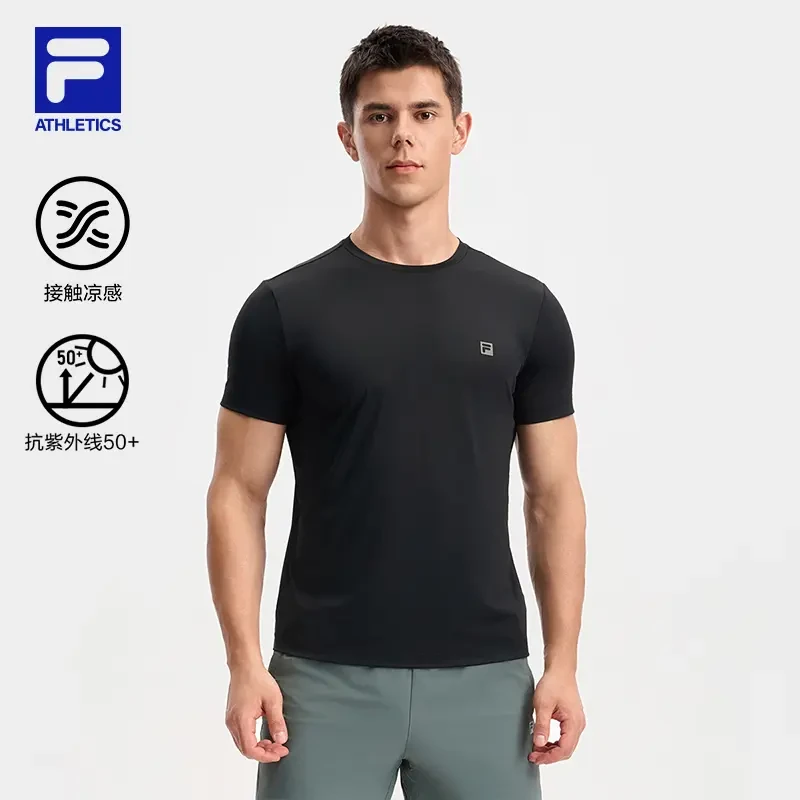 Fila/斐乐【冰丝速干防晒T恤】夏季透气运动短袖凉感A11M531118F