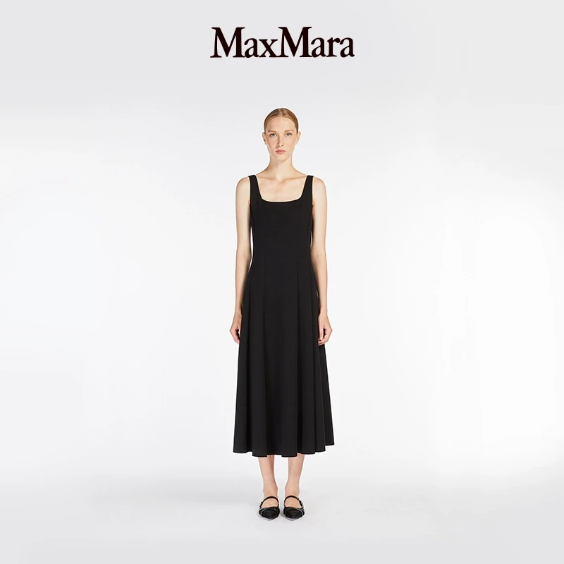 MaxMara 2025早春新品女装纯色无袖连衣裙9621025306